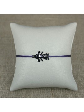 Bracelet petite figurine gravée en argent