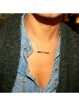 Collier plaque horizontale à graver