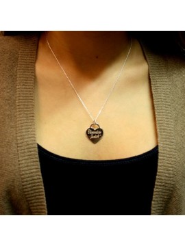 Médaille gravée montée sur chaîne argent