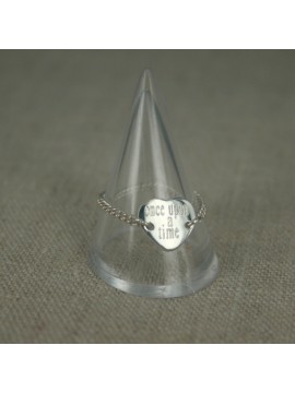 Bague chaînette médaille coeur