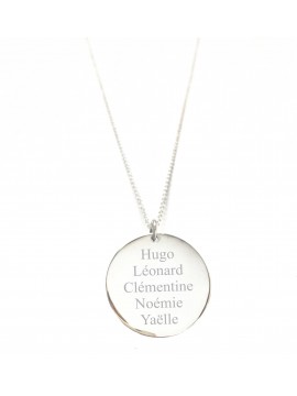 Collier ou sautoir personnalisé médaille 25 mm