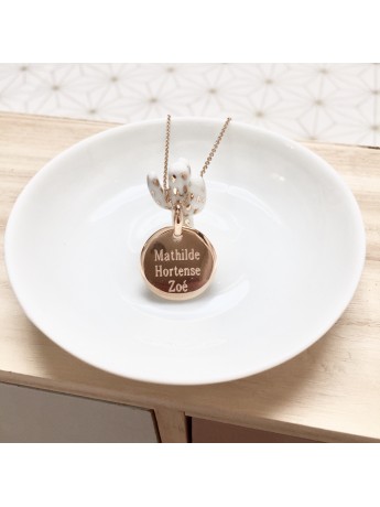 Collier médaille bombée 20 mm à graver