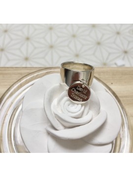 Bague large + médaille à graver en argent