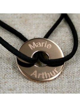 Bracelet médaille jeton 20mm à graver