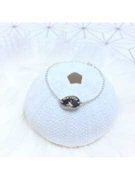 Bracelet gourmette médaille ovale à graver