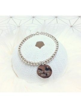 Bracelet boules argent 1,2,3 ... médailles