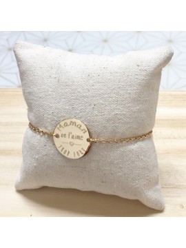 Bracelet gourmette médaille ronde à graver