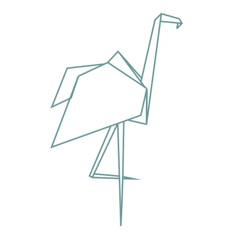 thème origami : flamant rose